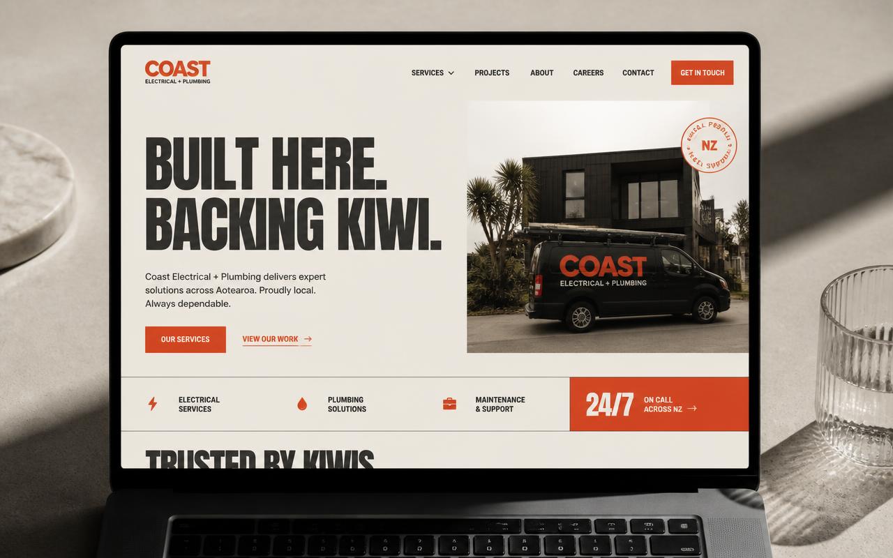 Coast Electrical + Plumbing — Trades & Services website concept by No Agency